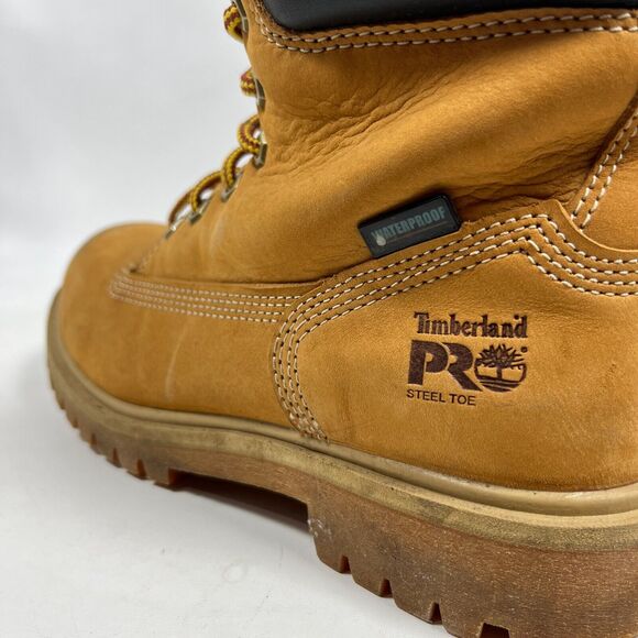 TIMBERLAND Boots Women 7 PRO Steel Toe Direct Attach 6" Insulated Waterproof Tan - Picture 9 of 13